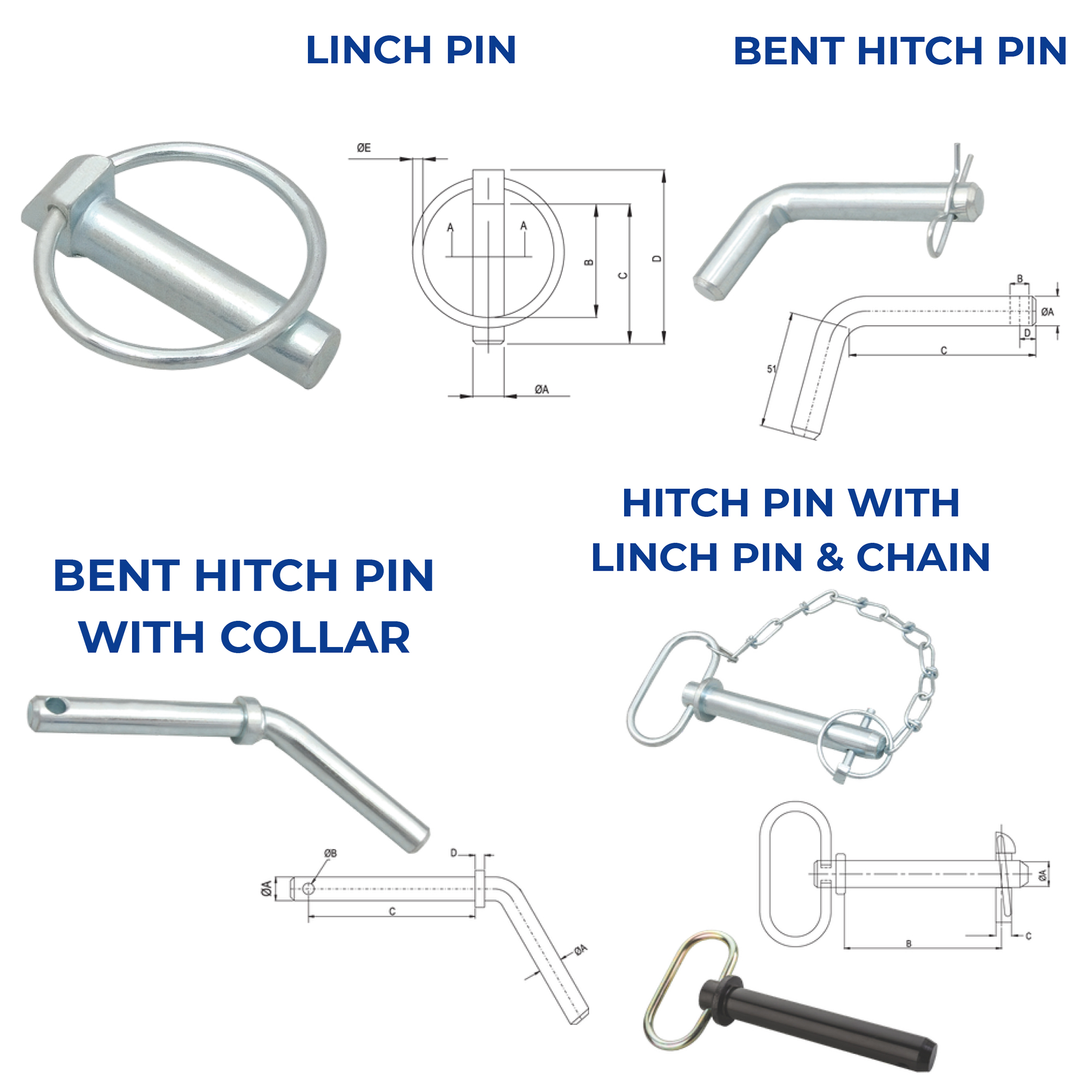 THREE POINT LINKAGE ALL TYPES OF PIN