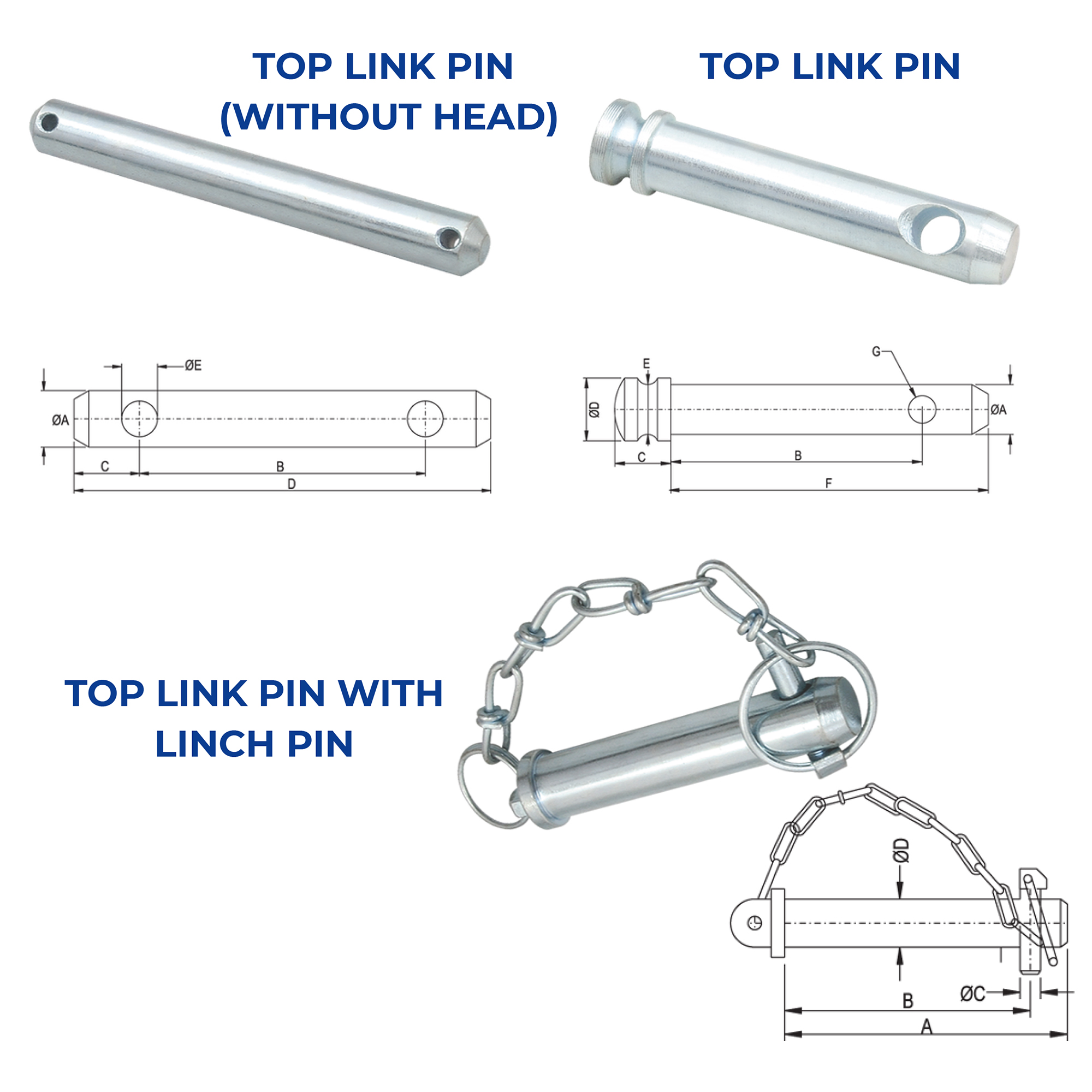 THREE POINT LINKAGE TOP LINK PIN